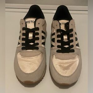 Tretorn Cream and Black Sneakers